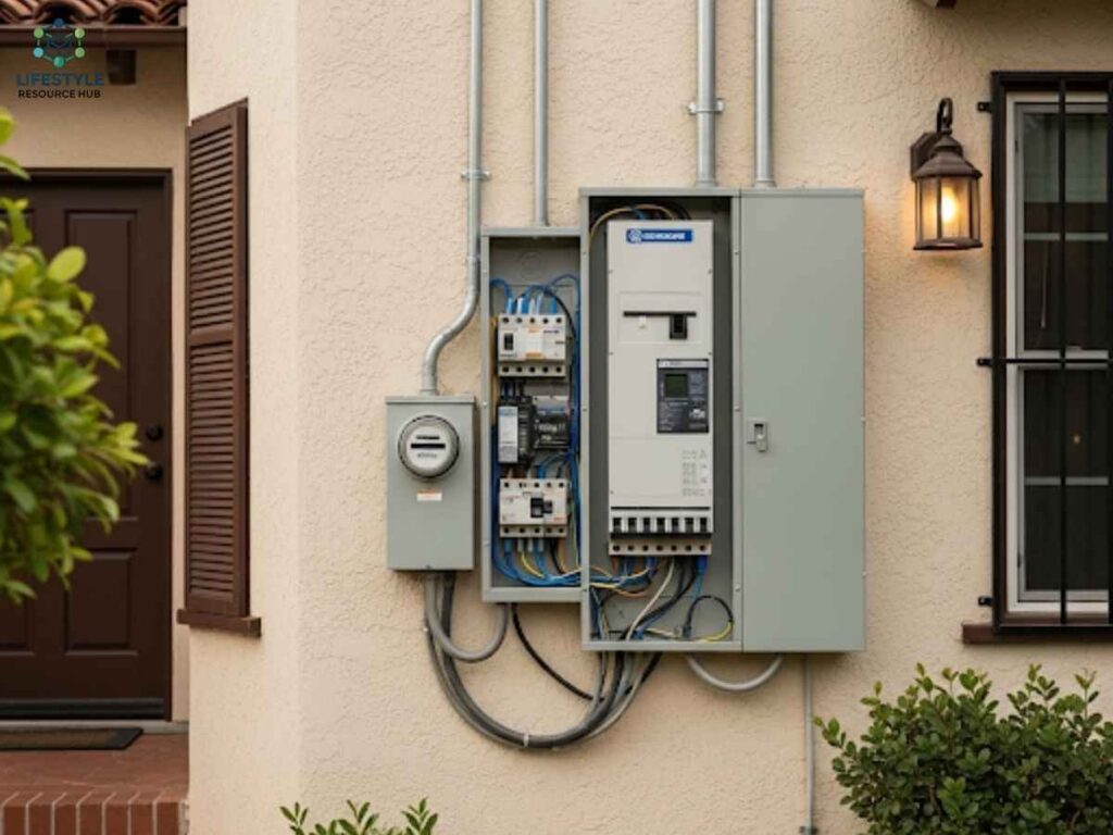 Updated electrical service panel upgrade in Los Angeles neighborhood