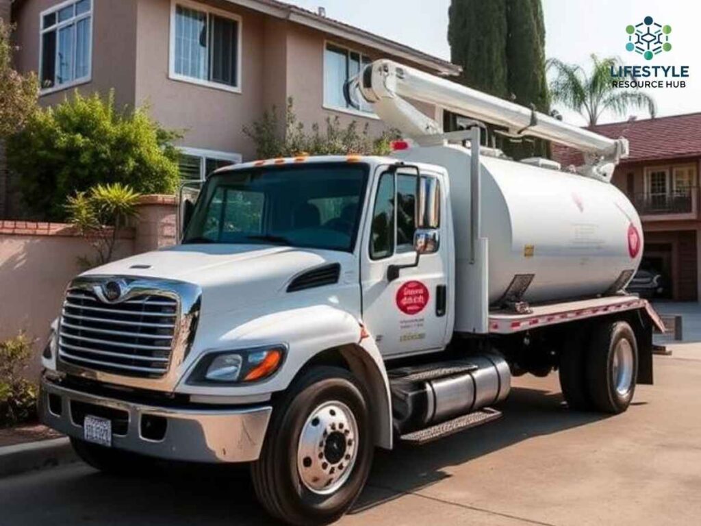 Fair Oaks Septic-Tank Pump Scheduling: The Ultimate Los Angeles Guide 2 Fair Oaks service truck parked at Los Angeles residential property for septic-tank maintenance