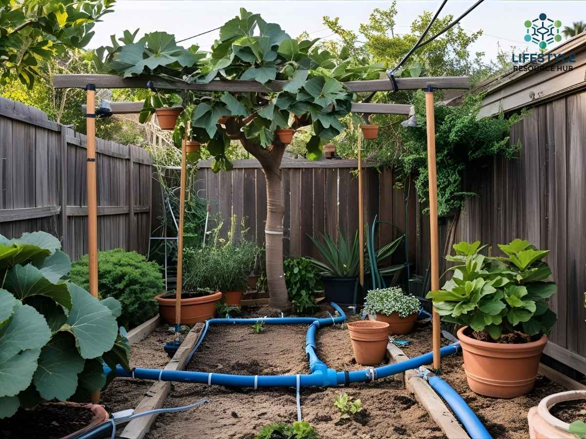 Old Fig Garden irrigation winterization in Los Angeles with insulated pipes and drip system care