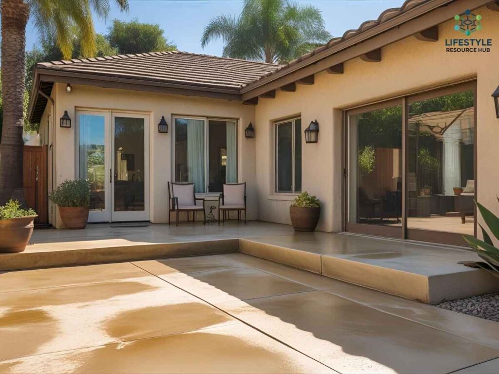 Fixing Stained Concrete in San Ysidro Patios: The Ultimate Los Angeles Guide 2 Professional team repairing stained concrete patio in San Ysidro Los Angeles backyard