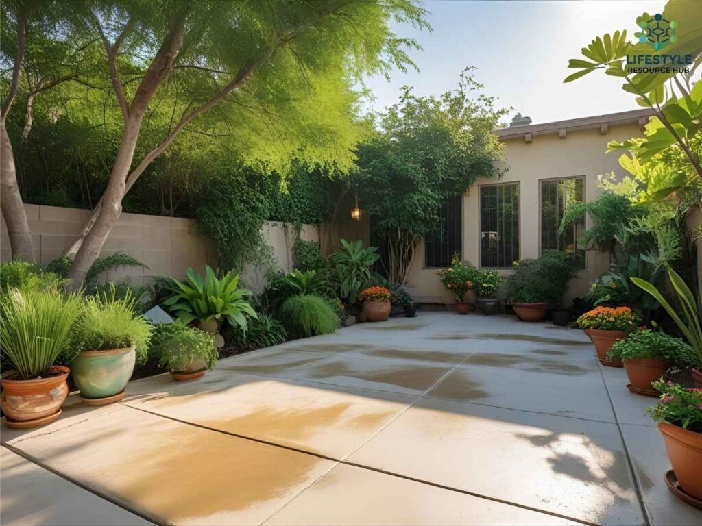 Fixing Stained Concrete in San Ysidro Patios: The Ultimate Los Angeles Guide 1 Restored concrete patio in San Ysidro Los Angeles with clean, stain-free surface